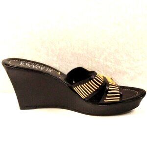 FRANCO SARTO Shoes Wedge Slide Mules Sandals Womens 5.5 Brown